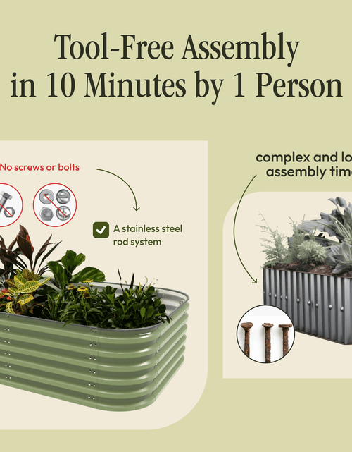 Load image into Gallery viewer, Gro-Rite "No Tools Needed" Premium Metal Raised Garden Bed Kit
