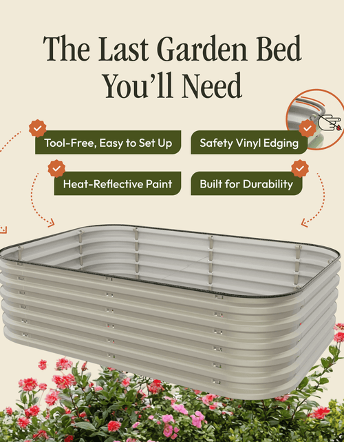 Load image into Gallery viewer, Gro-Rite "No Tools Needed" Premium Metal Raised Garden Bed Kit
