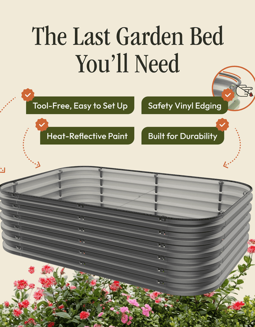 Load image into Gallery viewer, Gro-Rite "No Tools Needed" Premium Metal Raised Garden Bed Kit
