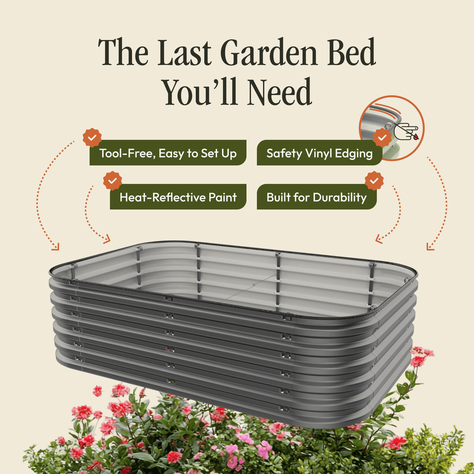 Gro-Rite "No Tools Needed" Premium Metal Raised Garden Bed Kit