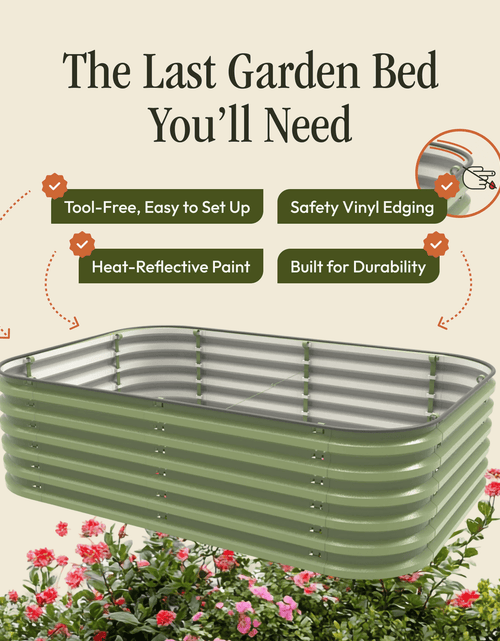 Load image into Gallery viewer, Gro-Rite "No Tools Needed" Premium Metal Raised Garden Bed Kit

