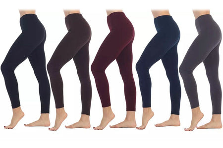 5-Pack: Women's Premium Fleece-Lined Leggings