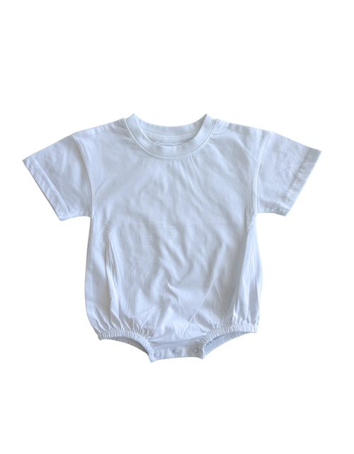 Load image into Gallery viewer, Organic Cotton Bubble Romper - White
