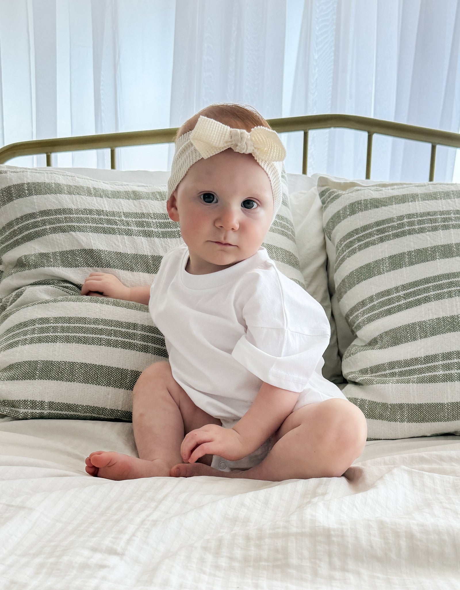 Organic Cotton Bubble Romper - White