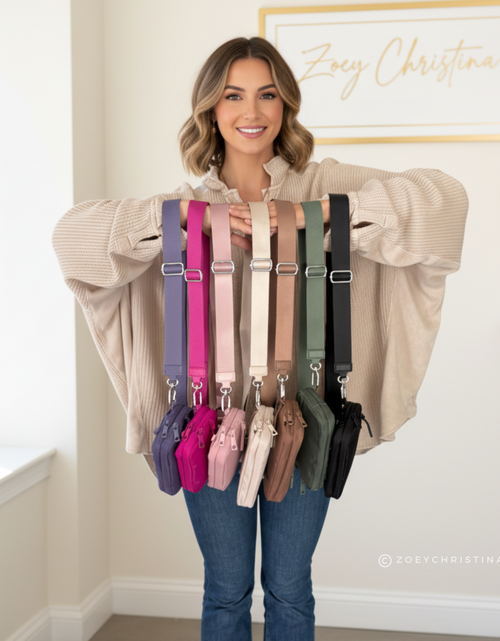 Load image into Gallery viewer, Convertible Crossbody &amp; Wristlet Wallet Bag – 7 Colors | 2-Zipper Purse with Card Slots, Phone Holder &amp; Adjustable Strap
