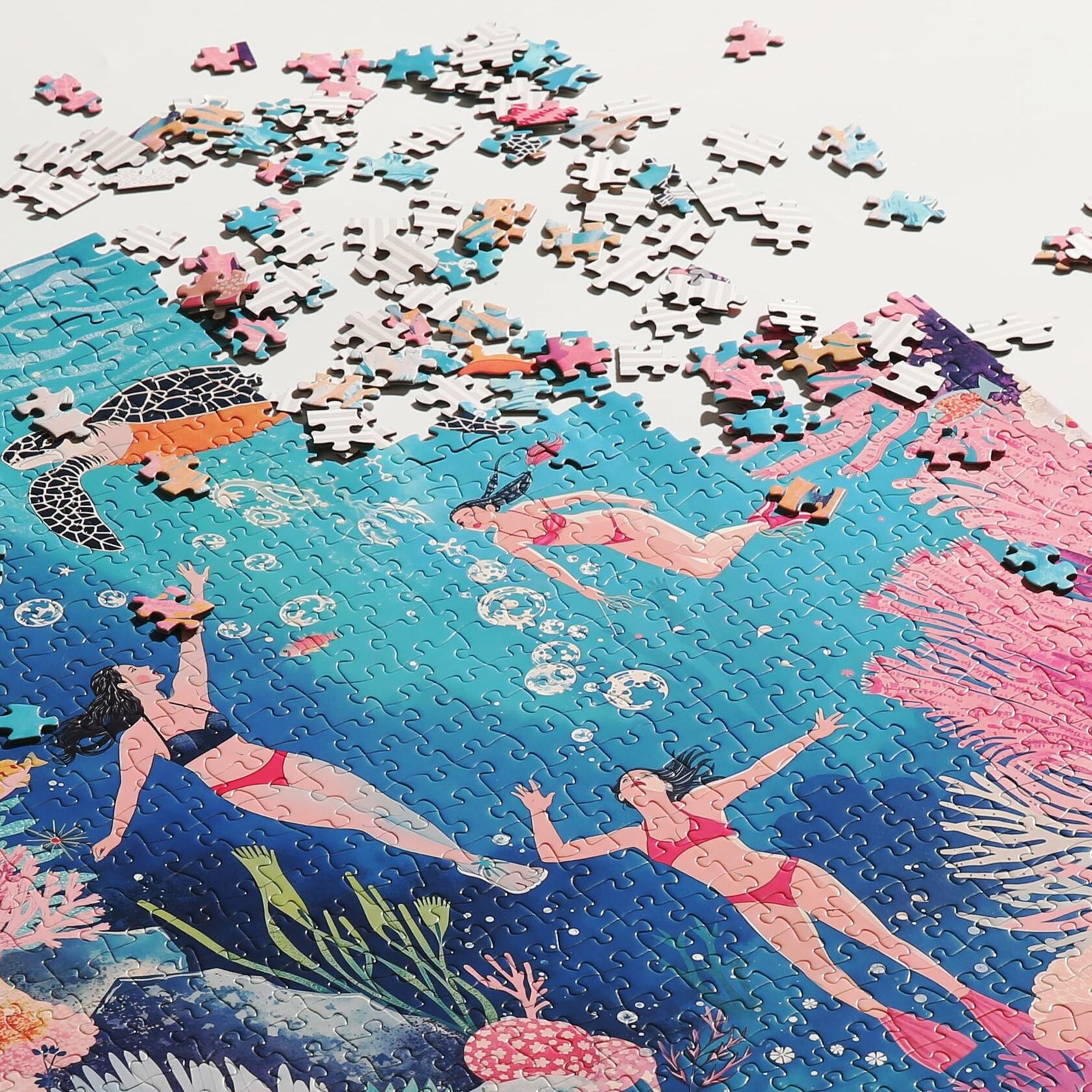 Graphinee 1000pcs Undersea World Jigsaw Puzzle Colorful Animals Paper