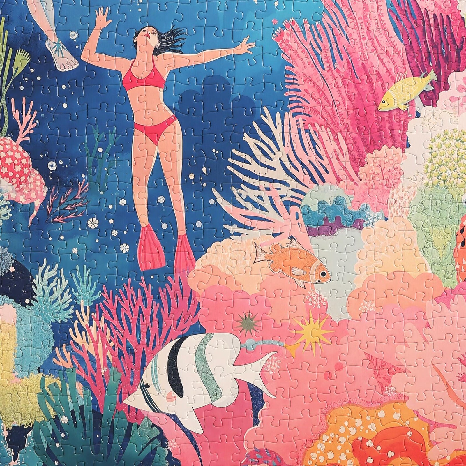 Graphinee 1000pcs Undersea World Jigsaw Puzzle Colorful Animals Paper