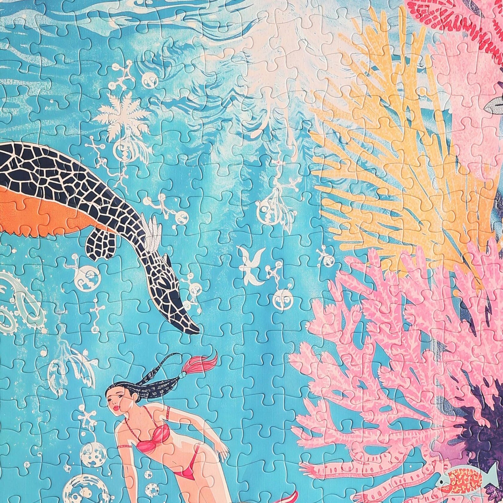 Graphinee 1000pcs Undersea World Jigsaw Puzzle Colorful Animals Paper