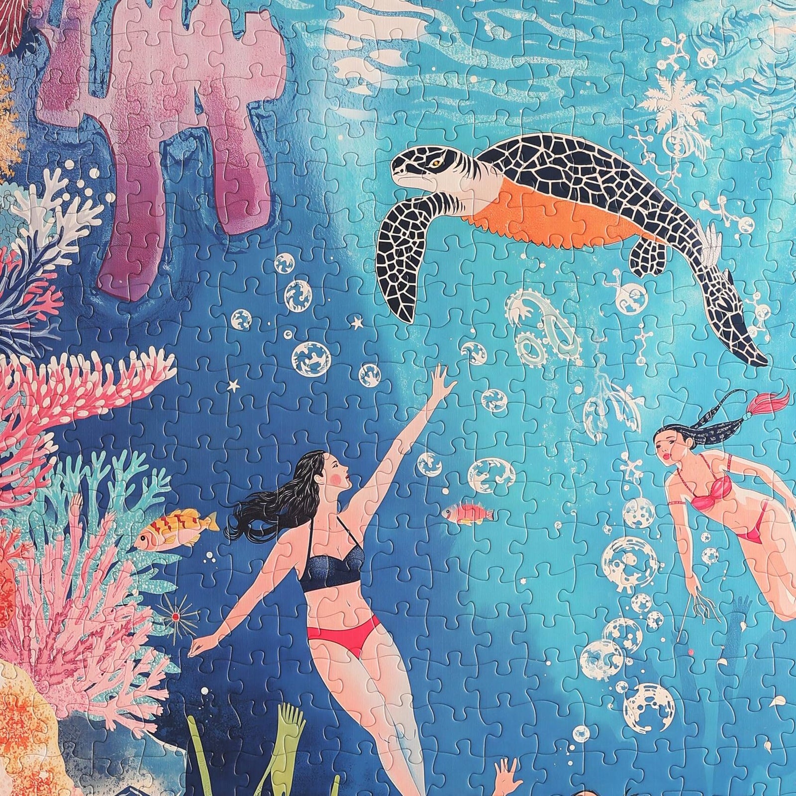 Graphinee 1000pcs Undersea World Jigsaw Puzzle Colorful Animals Paper