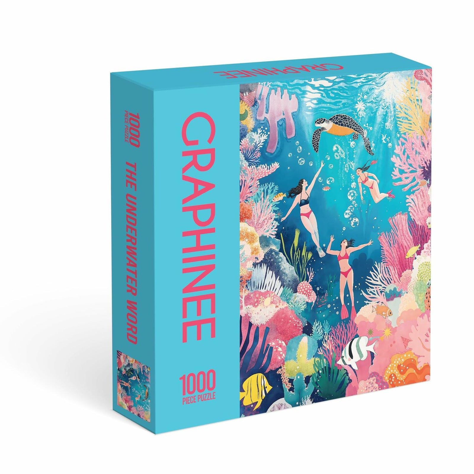 Graphinee 1000pcs Undersea World Jigsaw Puzzle Colorful Animals Paper