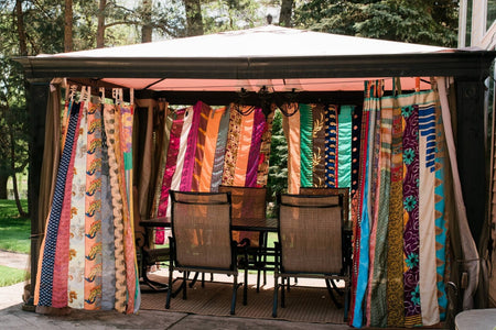 Rainbow Oasis Drapes – Upcycled Boho Curtains